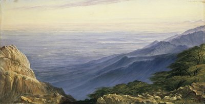 Die Ebene der Lombardei vom Monte Generoso, 19. Jahrhundert von Edward Lear